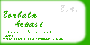 borbala arpasi business card