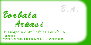 borbala arpasi business card